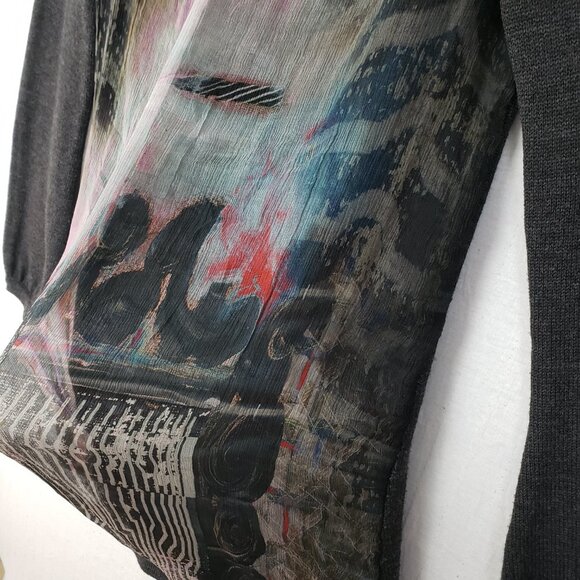 Save the Queen Italy Tunic Sweater Dress Longline Wool Silk Art-to-wear size M - Picture 5 of 14